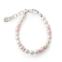 Cherished Moments - Girls Sterling Silver Pearl Baby Beaded Bracelet for Kids