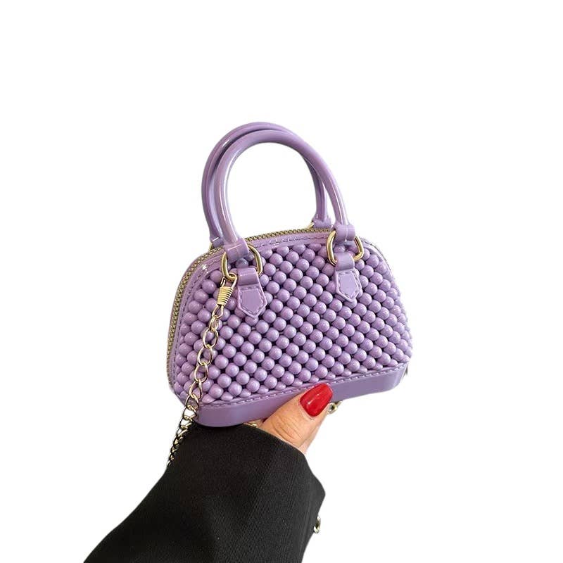 Mavi Bandz - Mini Jelly Bubble Bowler Purse with Crossbody Gold Chain