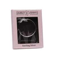 Cherished Moments - Classic Silver Bangle Bracelets for Babies, Kids or Women