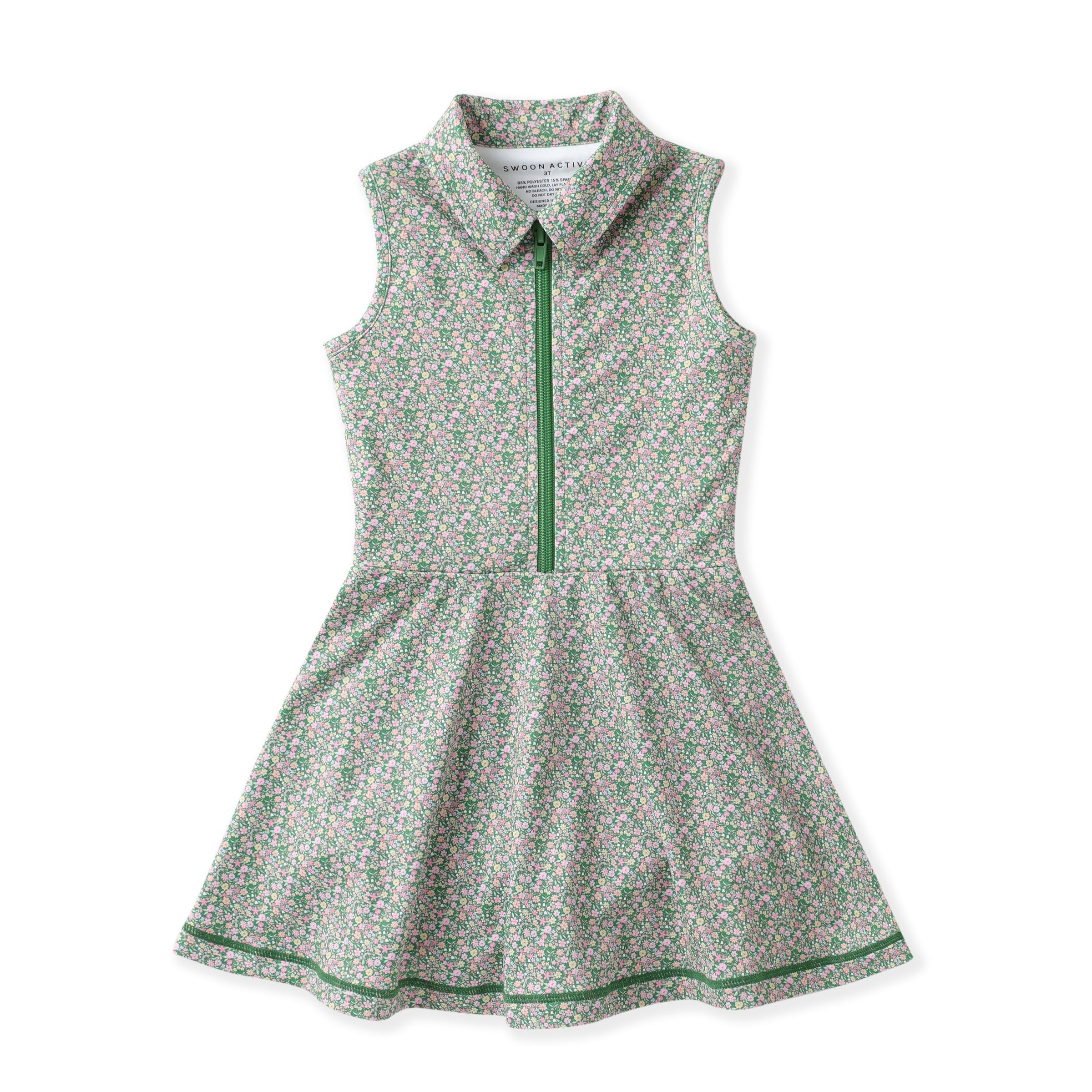 Swoon Kids Olive Ditsy Floral Tennis Dress