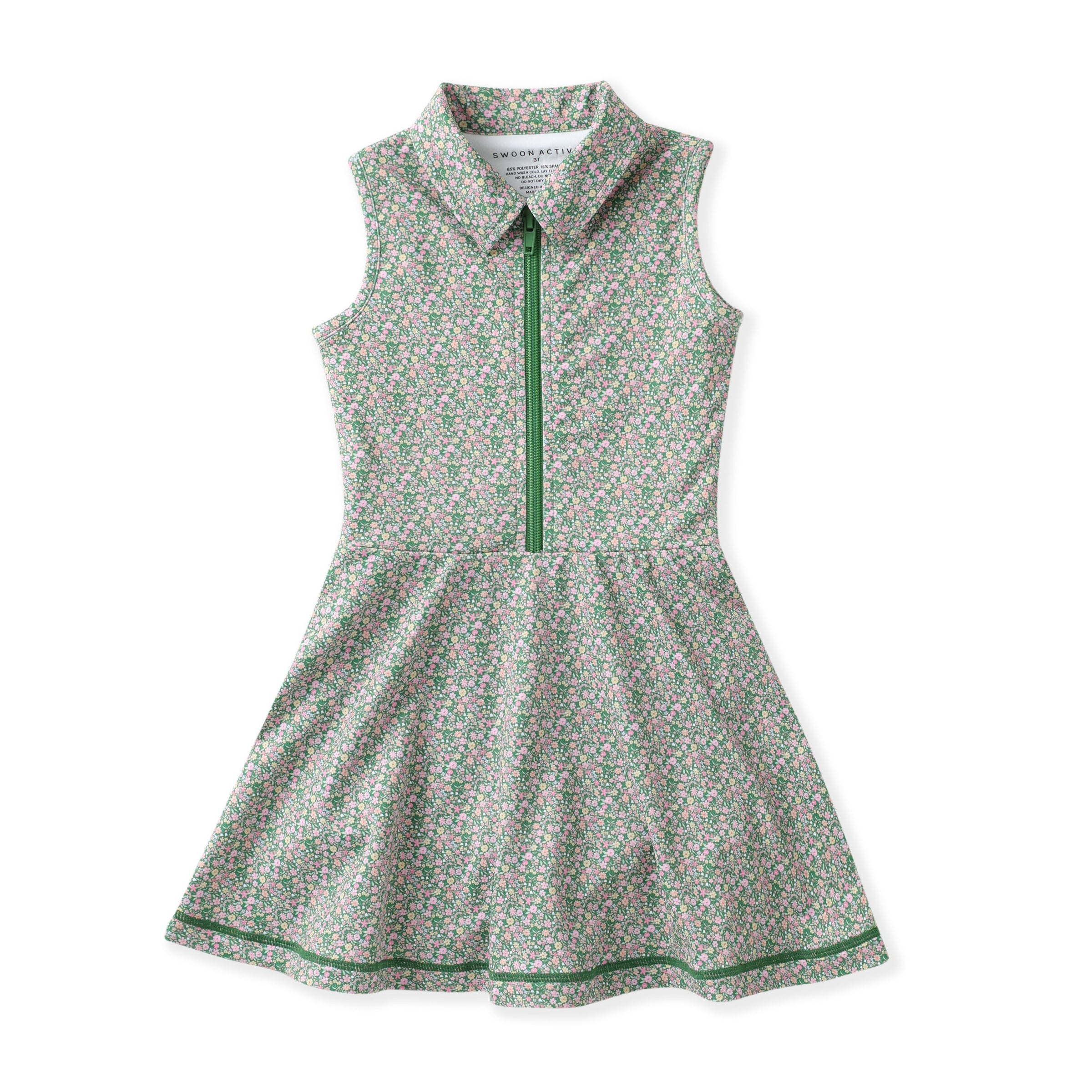 Swoon Kids Olive Ditsy Floral Tennis Dress