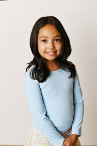 Swoon Kids Ocean Blue Ruched Top