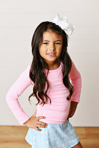 Swoon Kids Bubblegum Pink Ruched Top