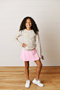 Swoon Kids Boho Floral Top with Finger Hole