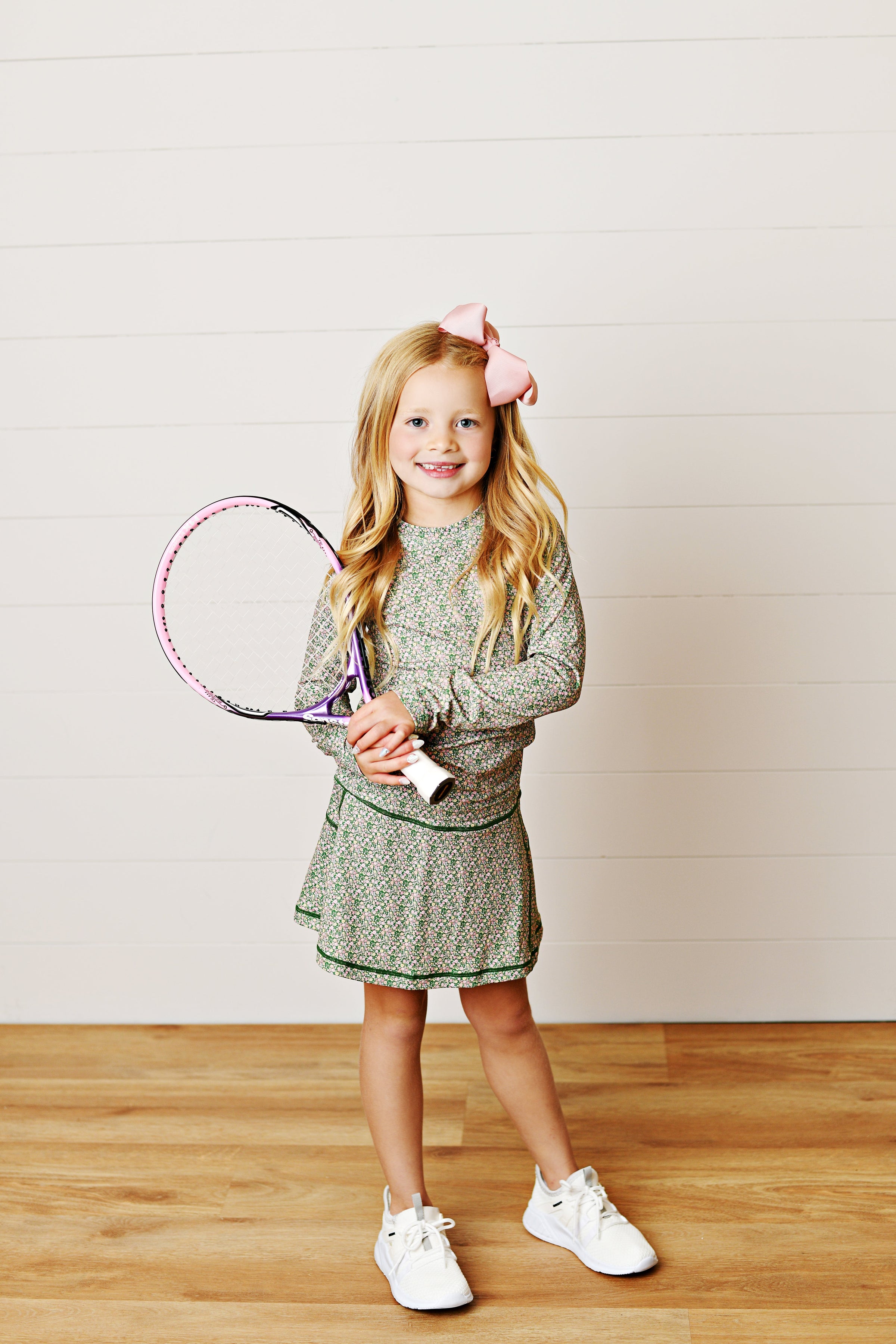 Swoon Kids Olive Ditsy Floral Tennis Skirt
