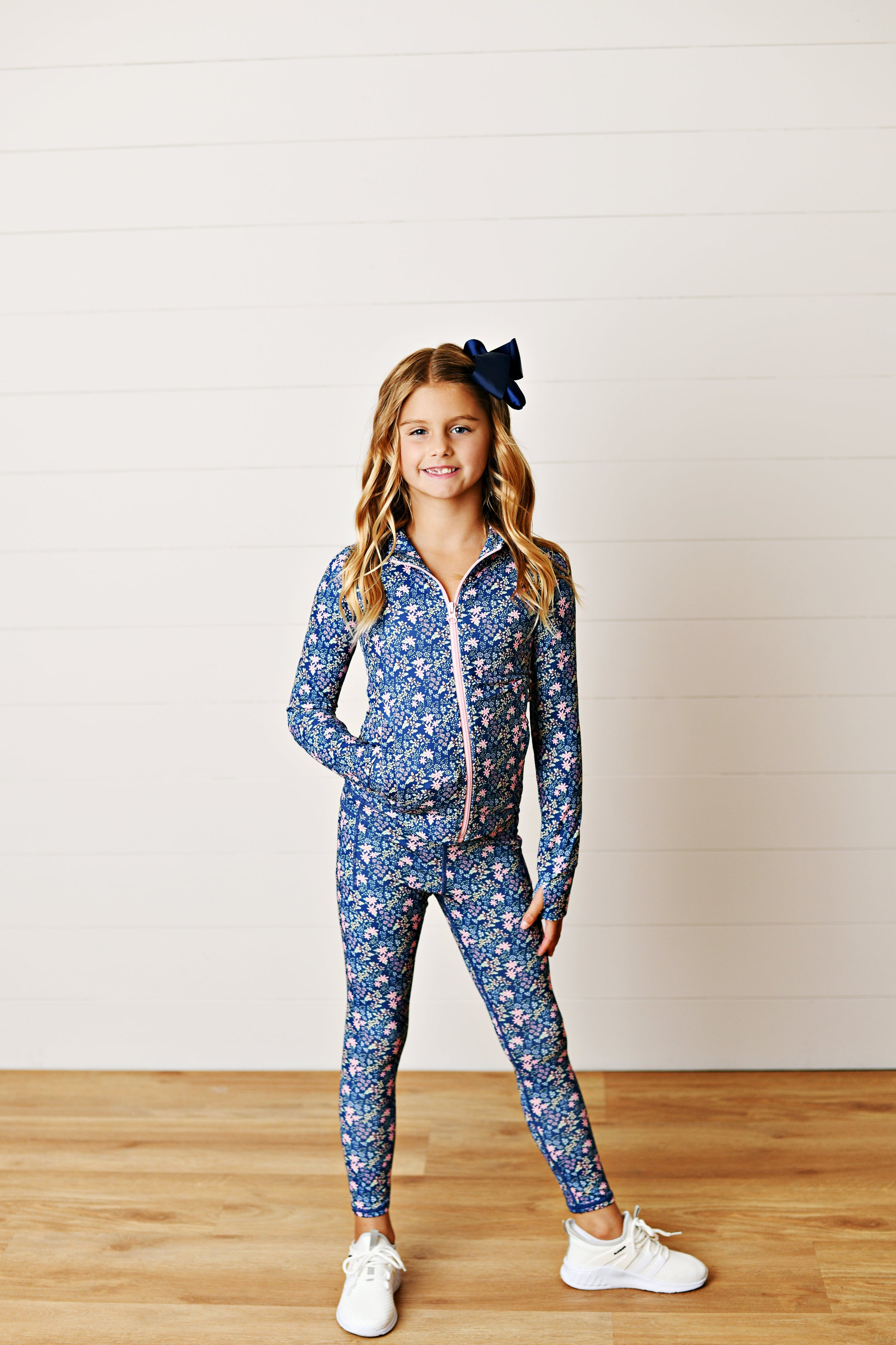 Swoon Kids Navy Ditsy Floral Active Leggings