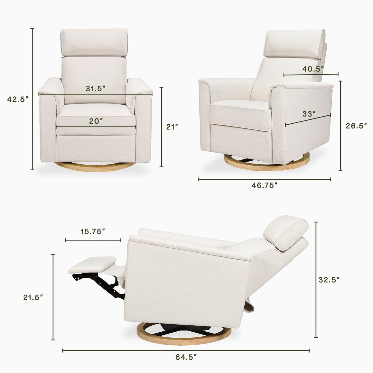 Namesake Willa Plus Power Glider Recliner + Power Headrest