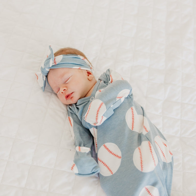 Copper Pearl Newborn Knotted Gown | Slugger