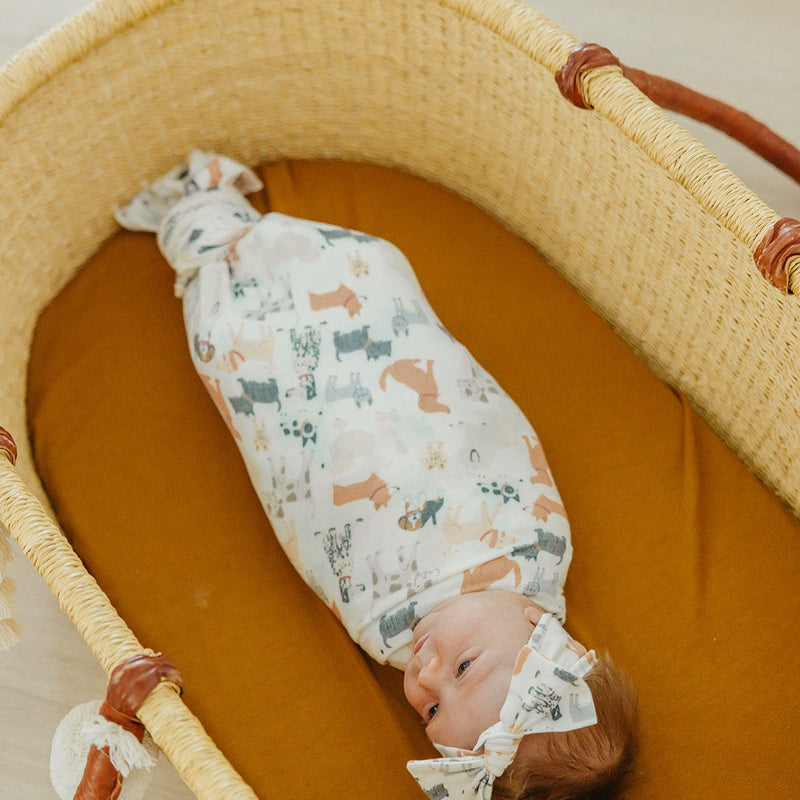 Copper Pearl Knit Headband Bow | Rufus