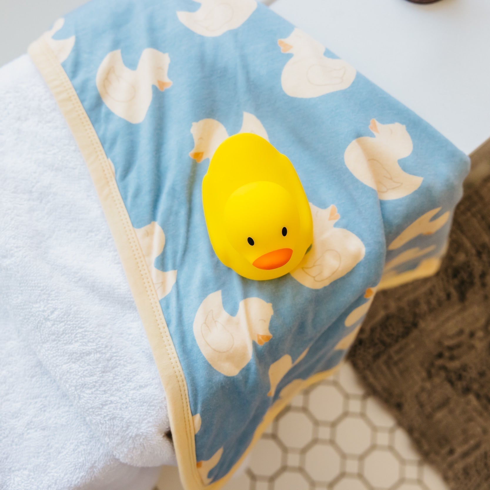 Copper Pearl Premium Baby Knit Hooded Towel | Ducky