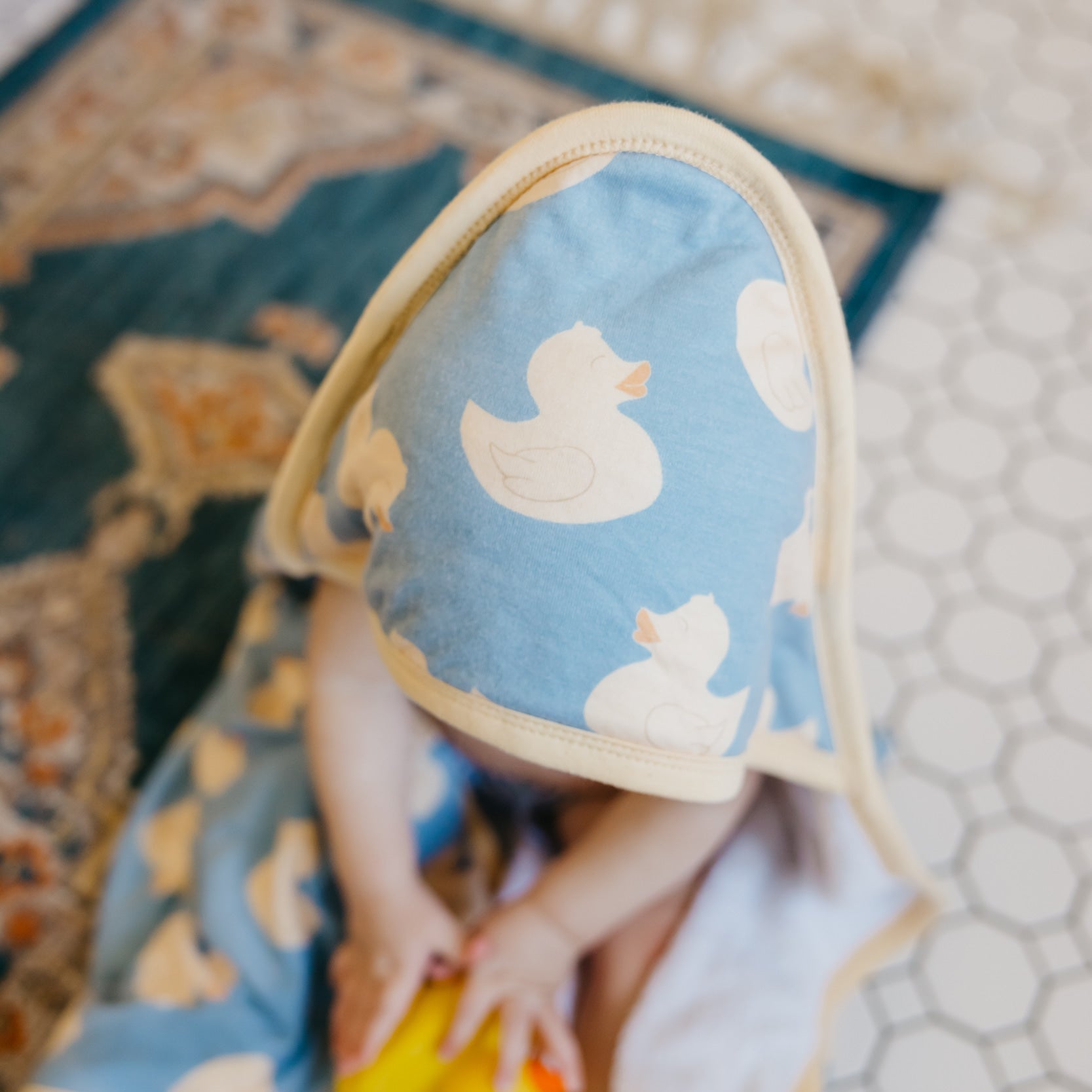 Copper Pearl Premium Baby Knit Hooded Towel | Ducky