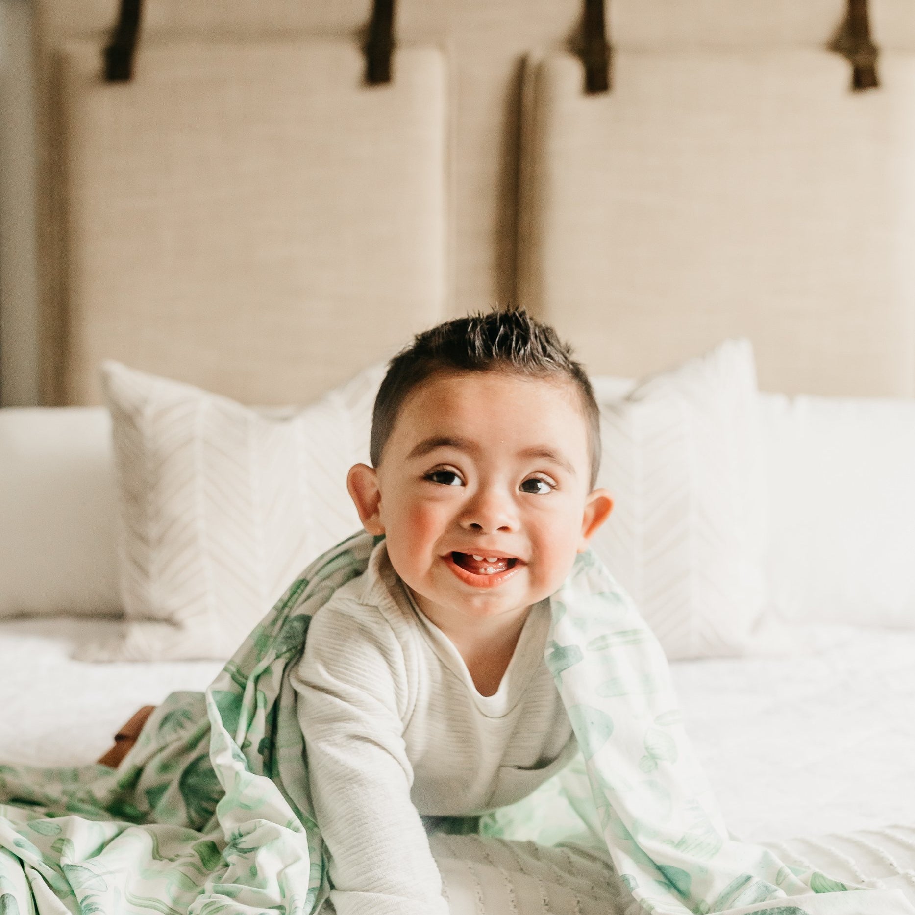 Copper Pearl Knit Swaddle Blanket | Desert