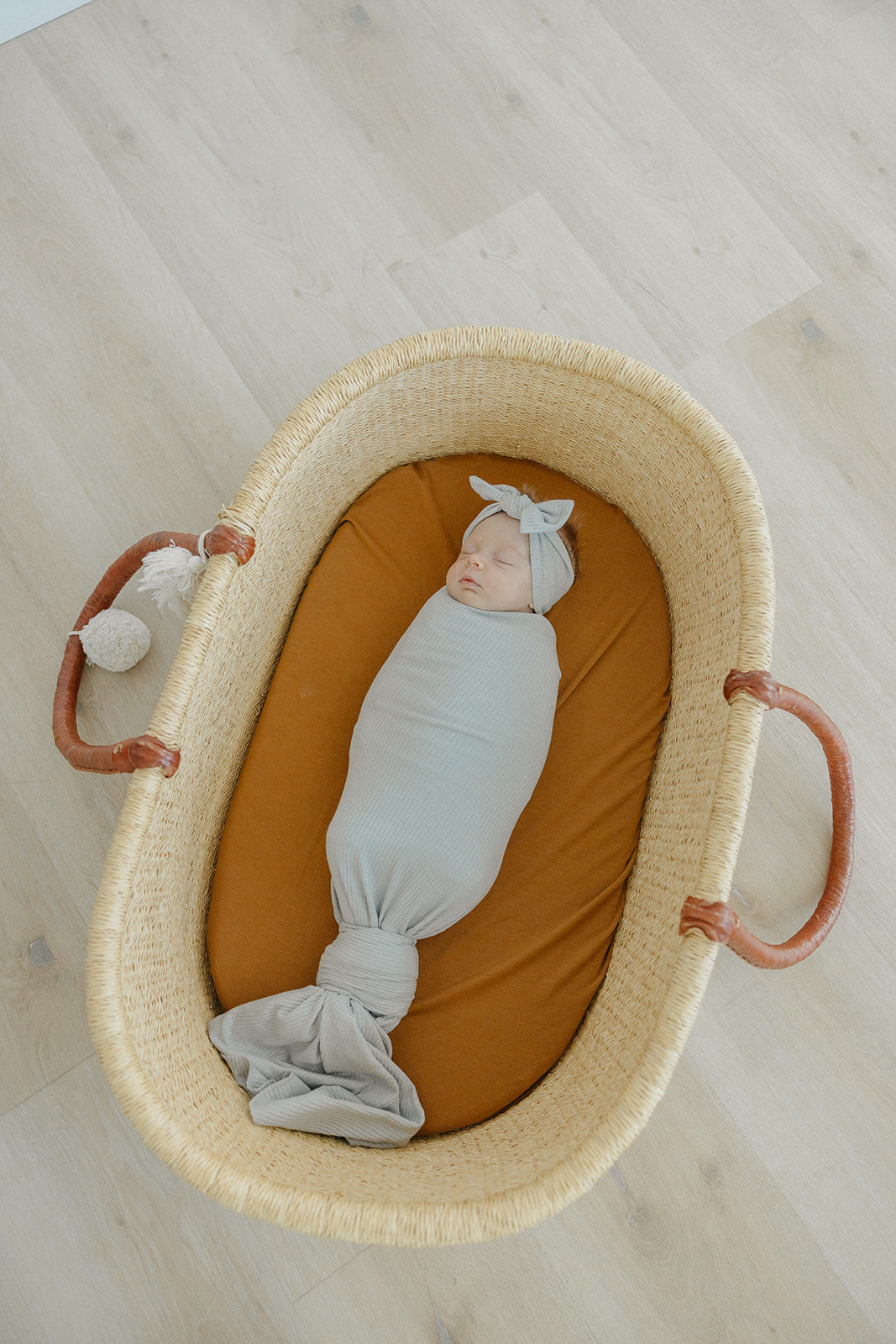 Copper Pearl Rib Knit Swaddle Blanket | Ash