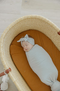 Copper Pearl Rib Knit Swaddle Blanket | Ash