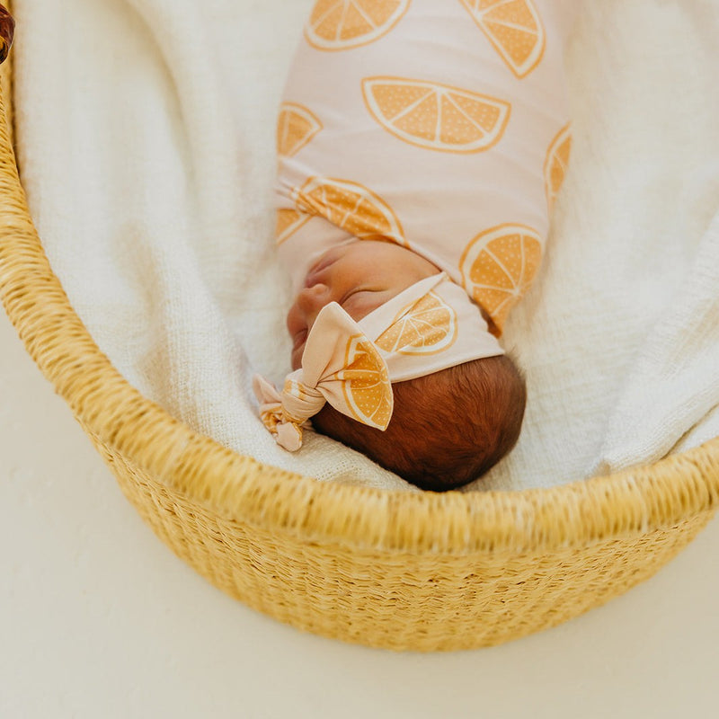 Copper Pearl Knit Headband Bow | Cutie