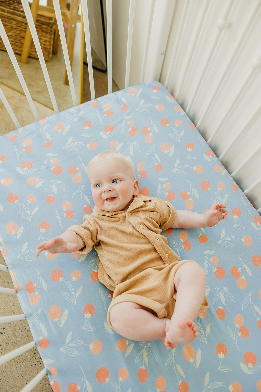Copper Pearl Premium Knit Fitted Crib Sheet Clementine