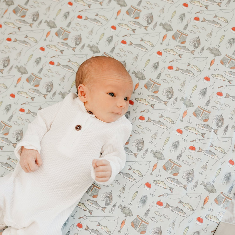 Copper Pearl Premium Knit Fitted Crib Sheet | Trout