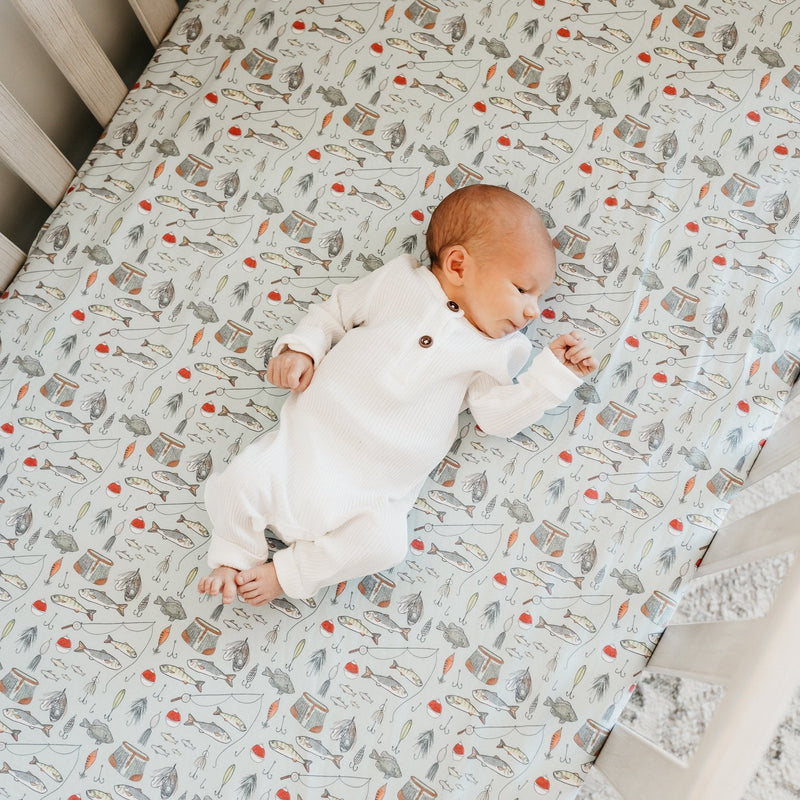 Copper Pearl Premium Knit Fitted Crib Sheet | Trout