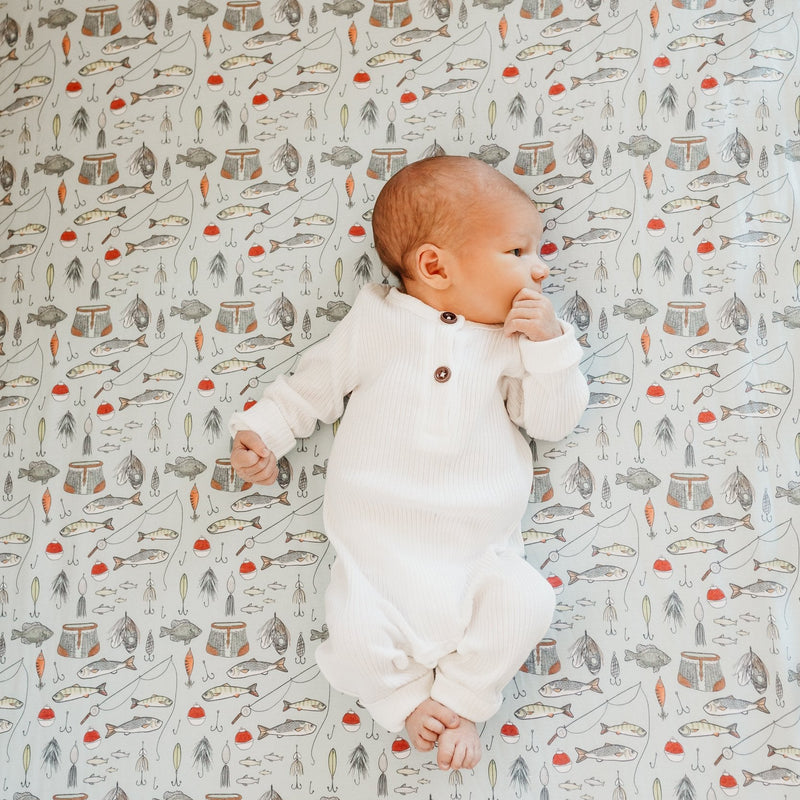 Copper Pearl Premium Knit Fitted Crib Sheet | Trout