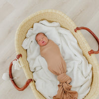 Copper Pearl Knit Swaddle Blanket | Pecan