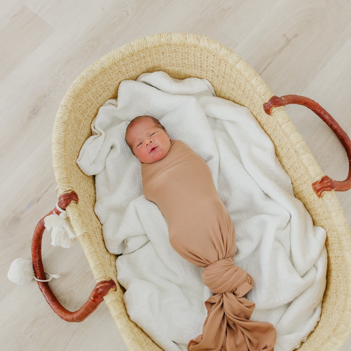 Copper Pearl Knit Swaddle Blanket | Pecan