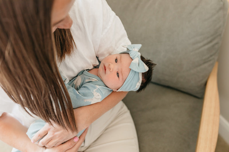 Copper Pearl Knit Headband Bow | Peanut