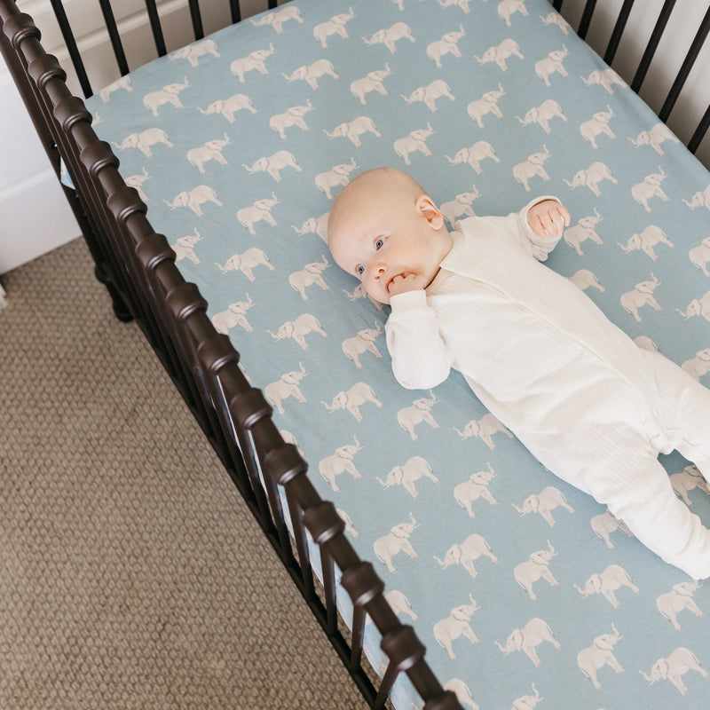 Copper Pearl Premium Knit Fitted Crib Sheet | Peanut