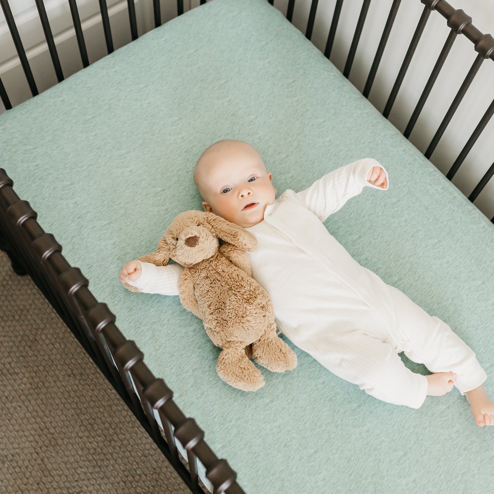 Copper Pearl Premium Knit Fitted Crib Sheet | Emerson