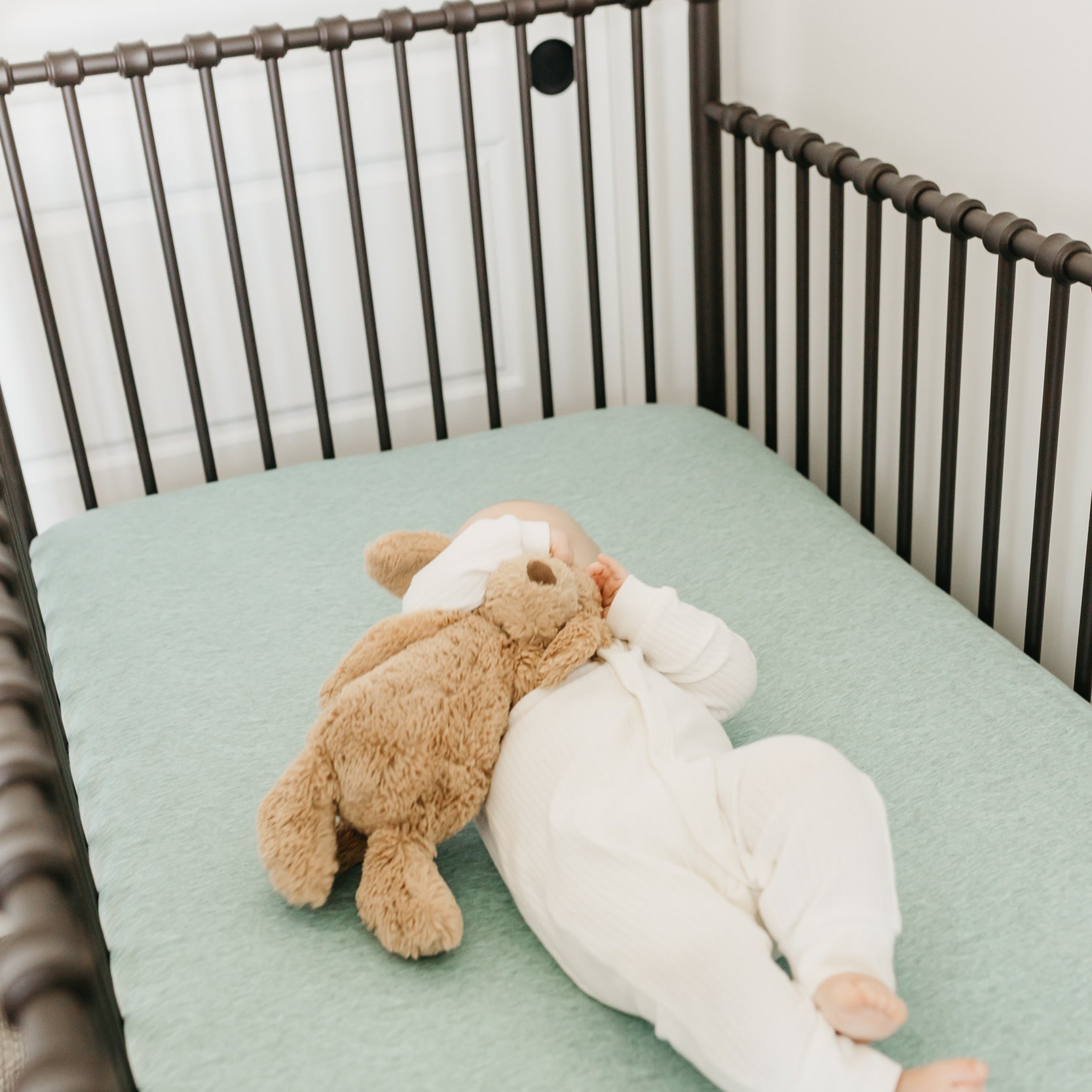 Copper Pearl Premium Knit Fitted Crib Sheet | Emerson