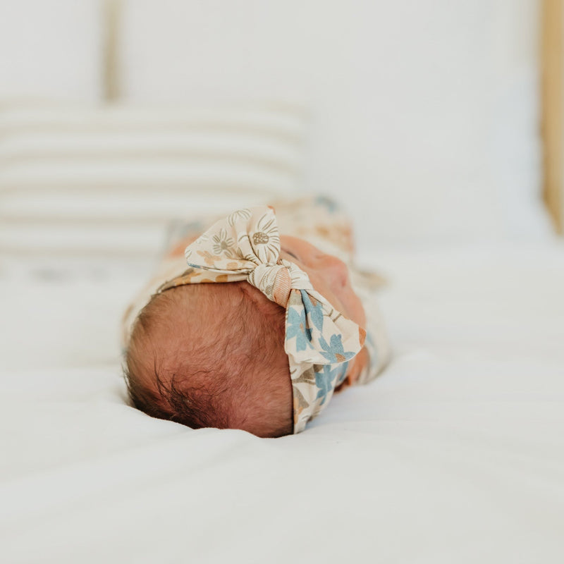 Copper Pearl Knit Headband Bow | Eden