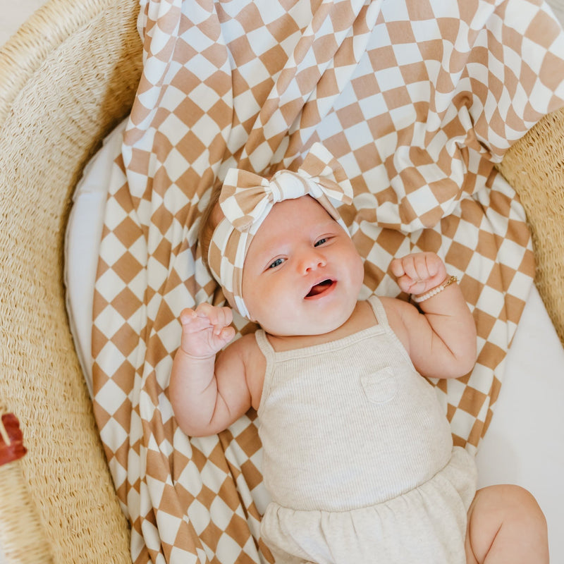 Copper Pearl Knit Headband Bow | Rad