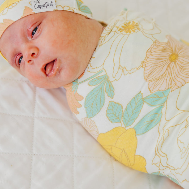 Copper Pearl Knit Swaddle Blanket | Rose