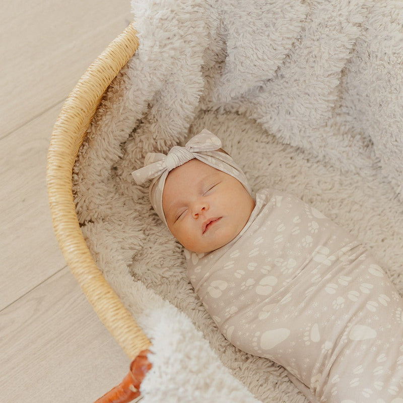 Copper Pearl Knit Headband Bow | Tracker