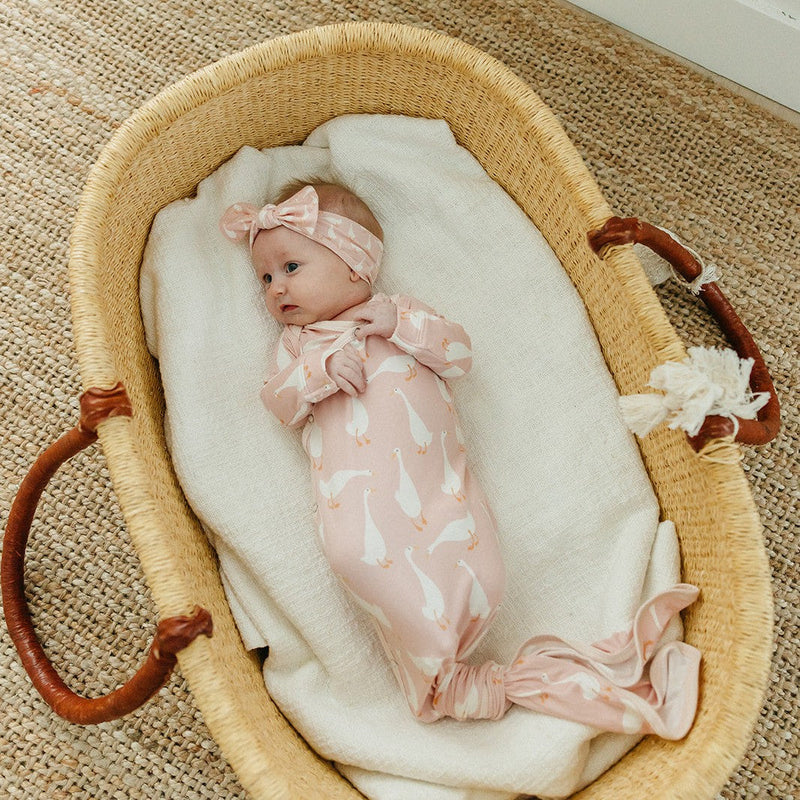 Copper Pearl Newborn Knotted Gown | Goosie