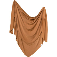 Copper Pearl Knit Swaddle Blanket | Camel