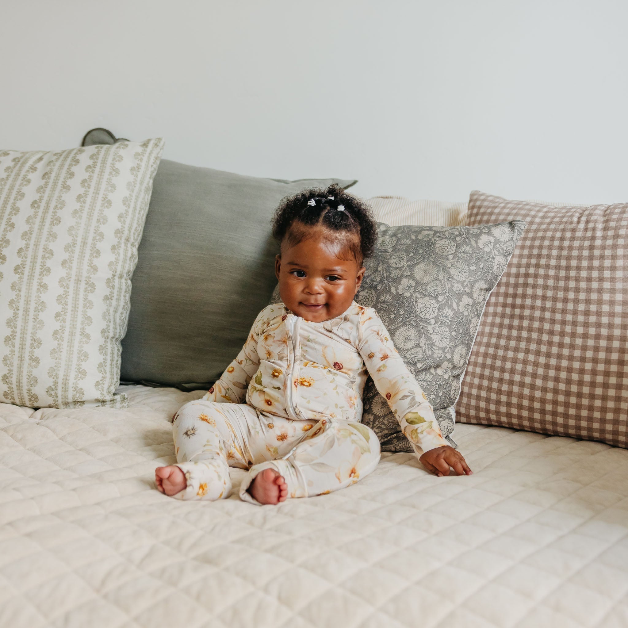 Copper Pearl Bamboo Convertible Zip-Up Footie | Angelique