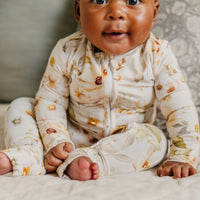 Copper Pearl Bamboo Convertible Zip-Up Footie | Angelique