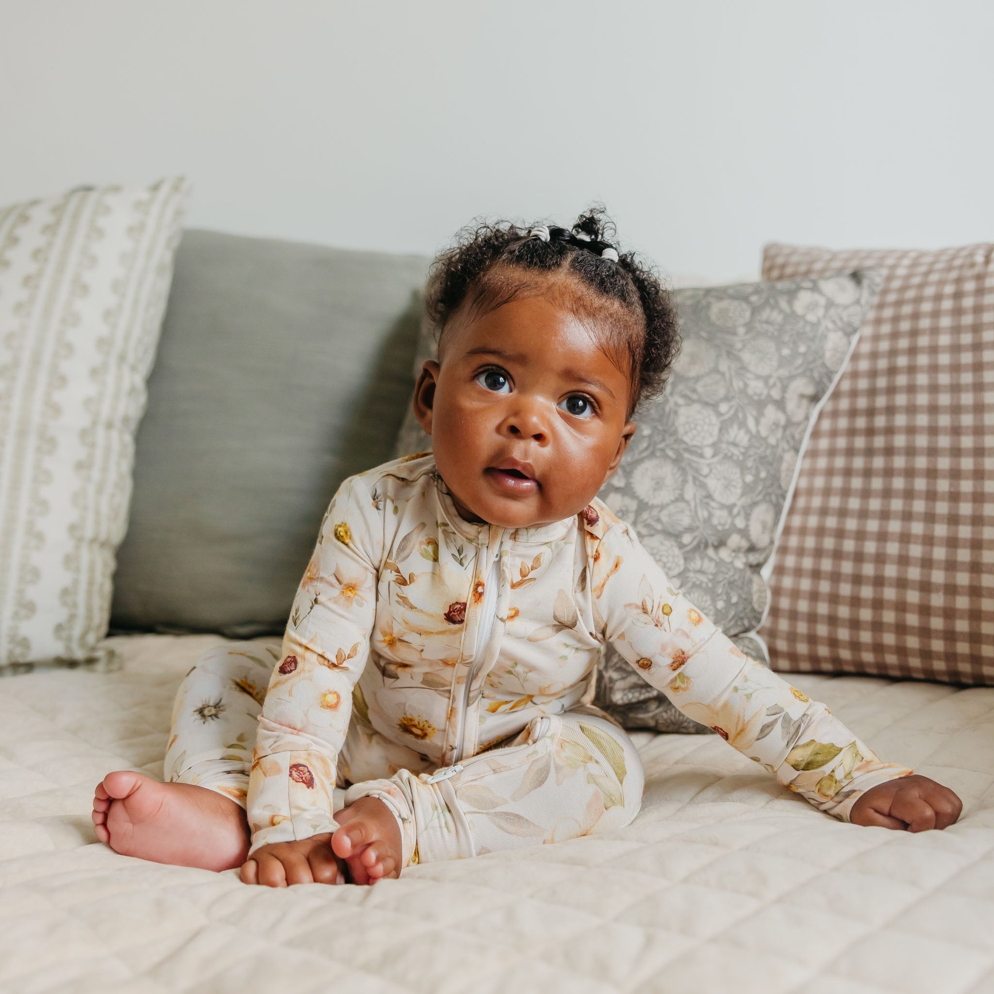 Copper Pearl Bamboo Convertible Zip-Up Footie | Angelique