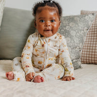 Copper Pearl Bamboo Convertible Zip-Up Footie | Angelique