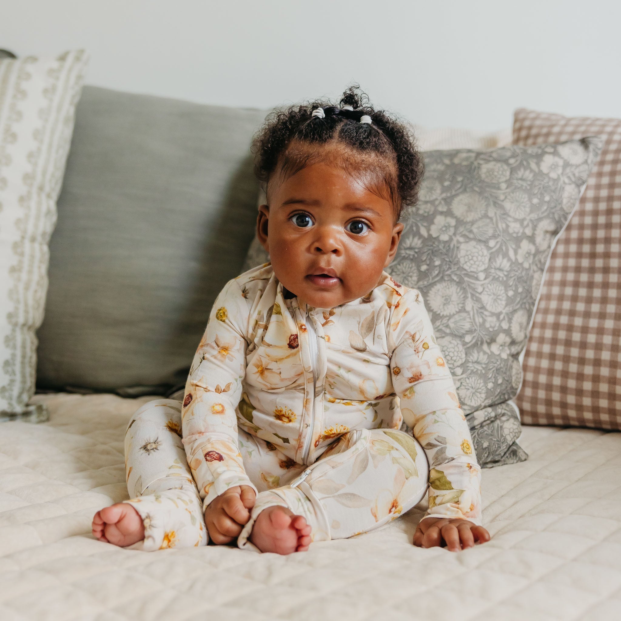 Copper Pearl Bamboo Convertible Zip-Up Footie | Angelique