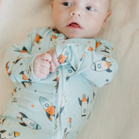 Copper Pearl Bamboo Convertible Zip-Up Footie | Rocketeer