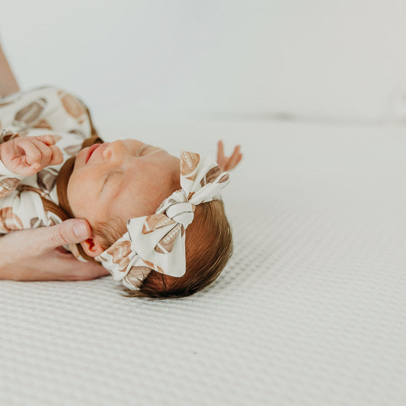 Copper Pearl Knit Headband Bow | Blitz