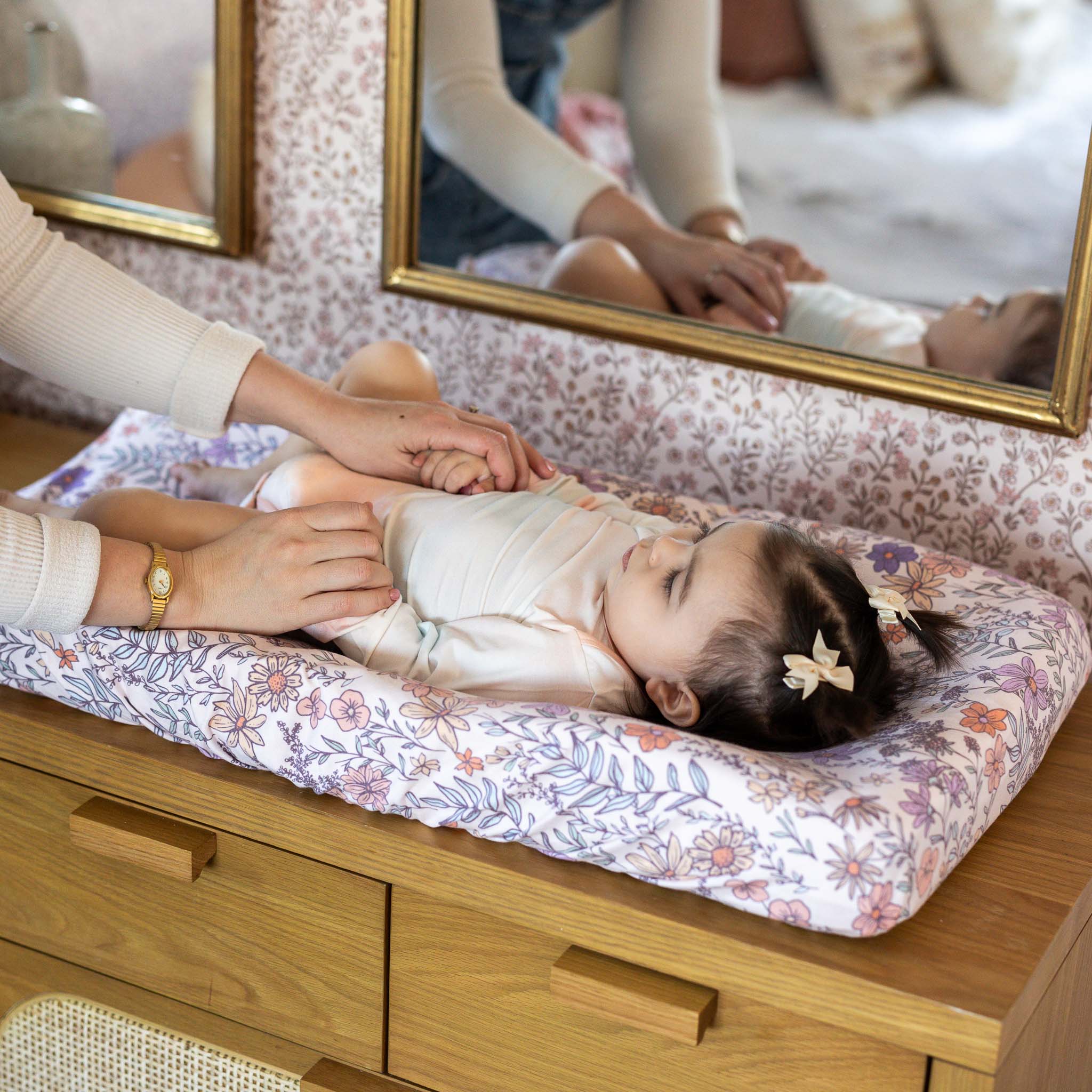 Copper Pearl Premium Knit Diaper Changing Pad Cover | Flora