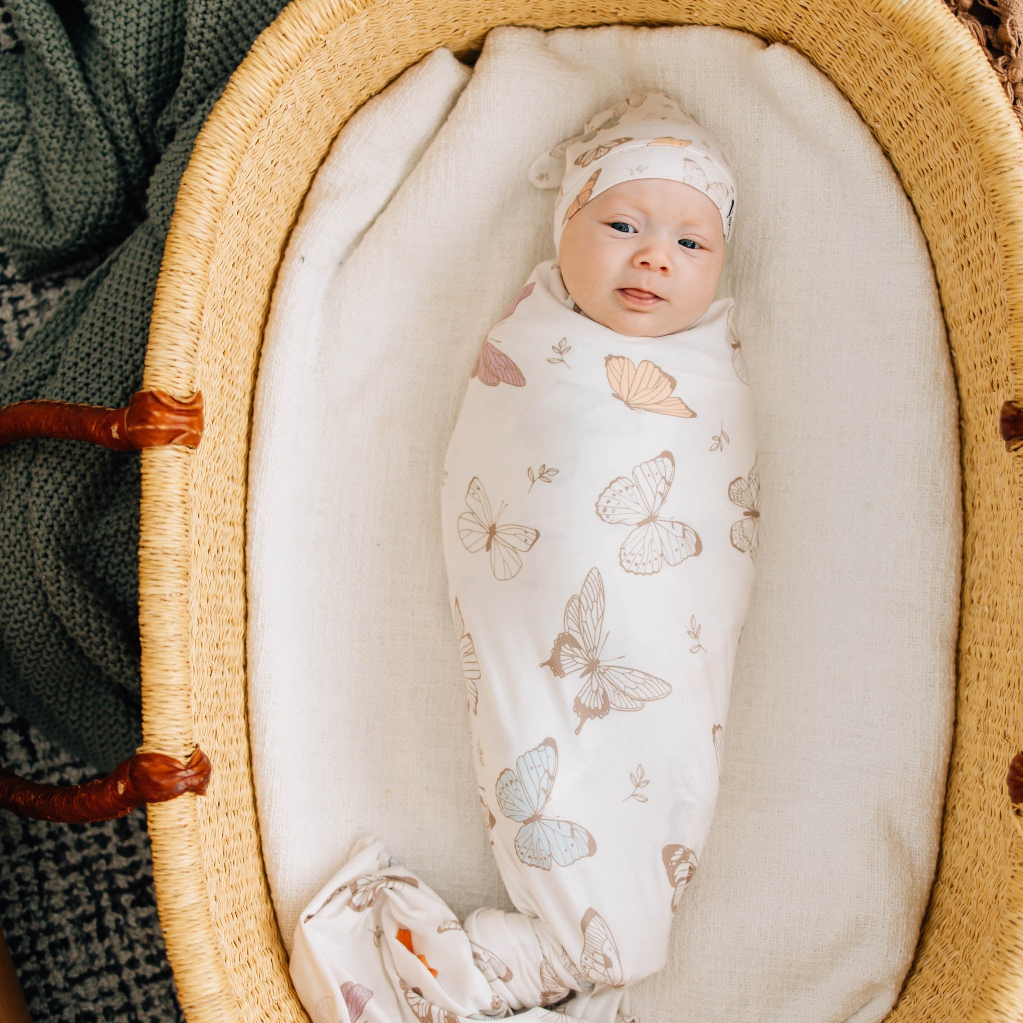 Copper Pearl Knit Swaddle Blanket | Luna