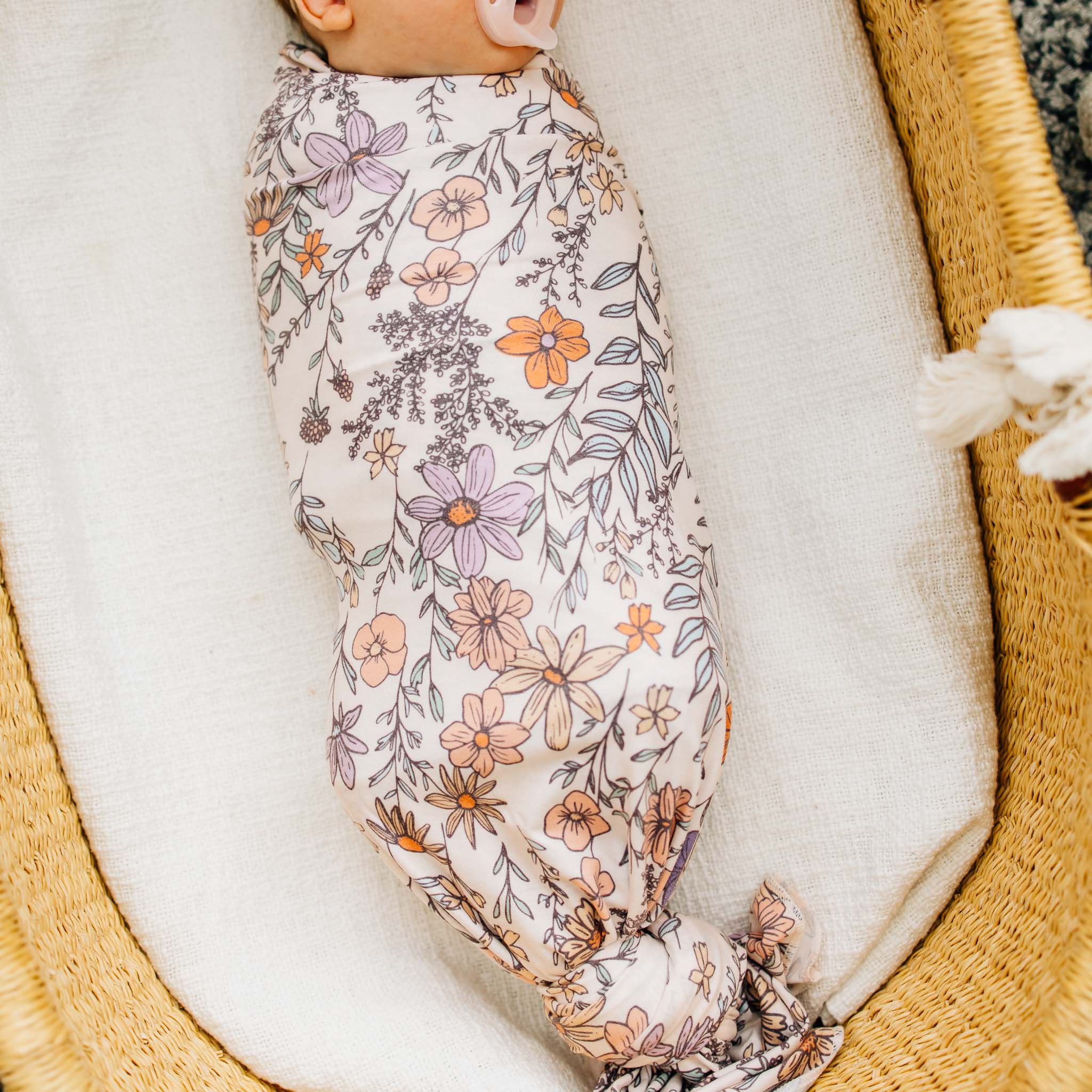 Copper Pearl Knit Swaddle Blanket | Flora