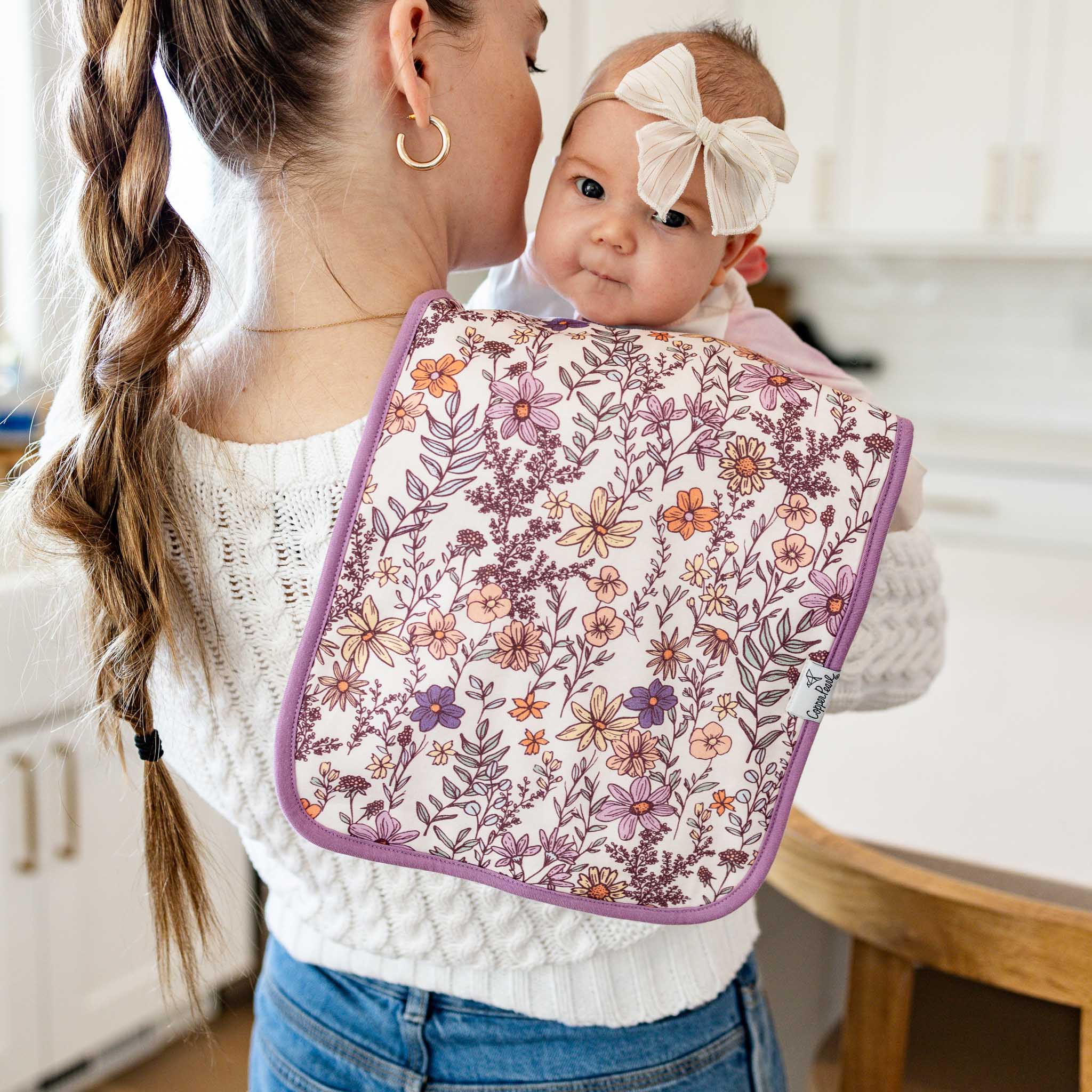 Copper Pearl Premium Burp Cloths | Flora