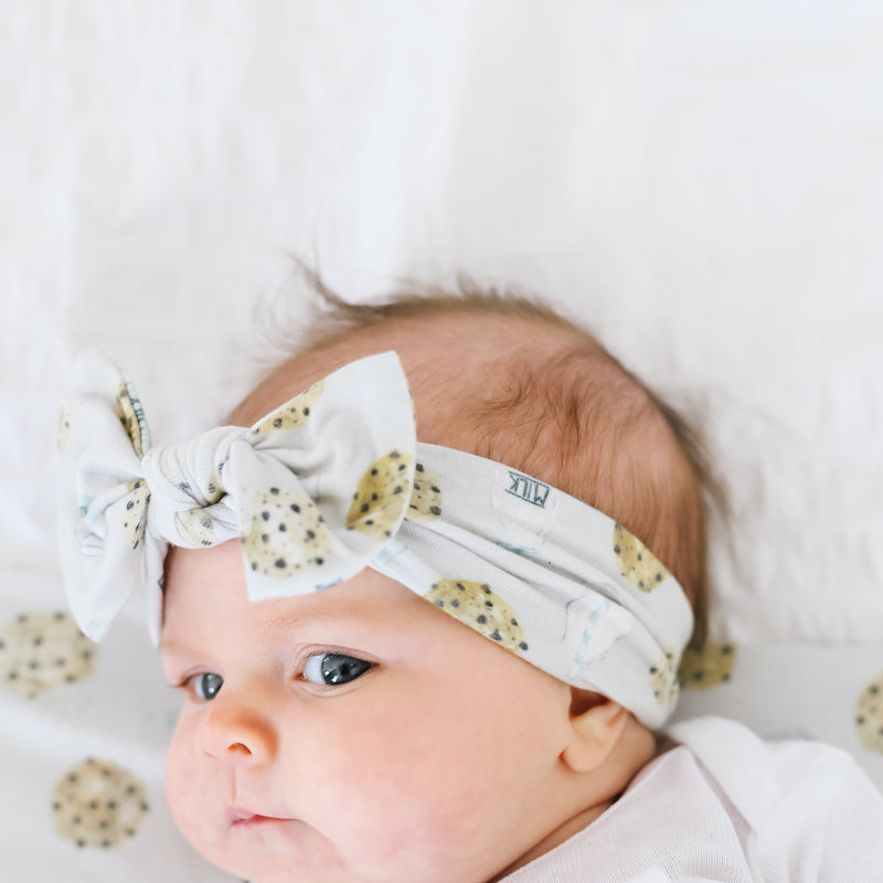 Copper Pearl Knit Headband Bow | Chip