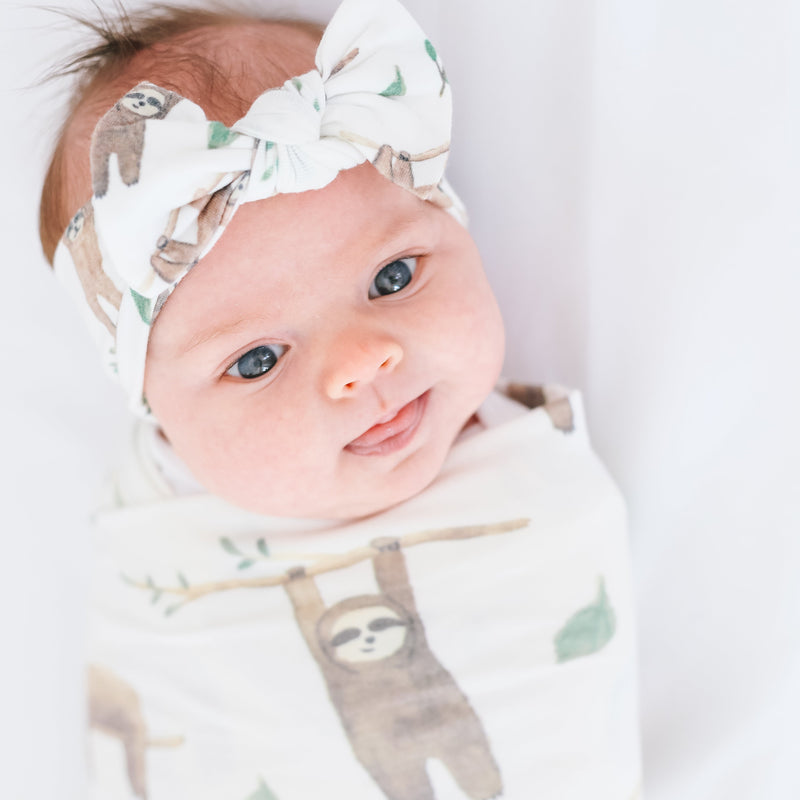 Copper Pearl Knit Headband Bow | Noah