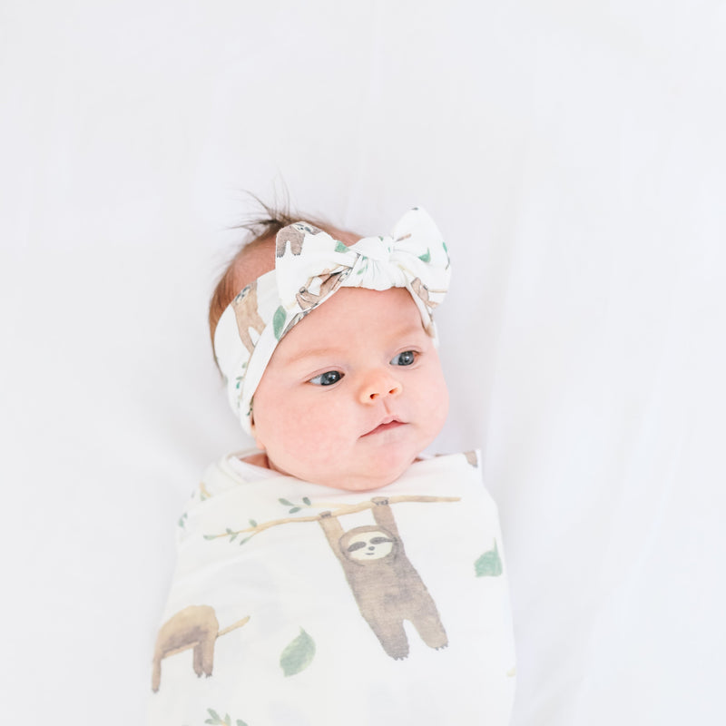 Copper Pearl Knit Headband Bow | Noah