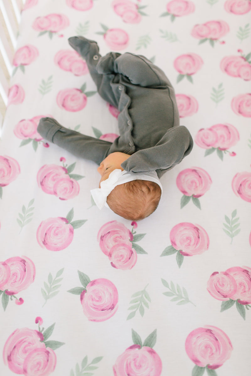 Copper Pearl Premium Knit Fitted Crib Sheet | Grace